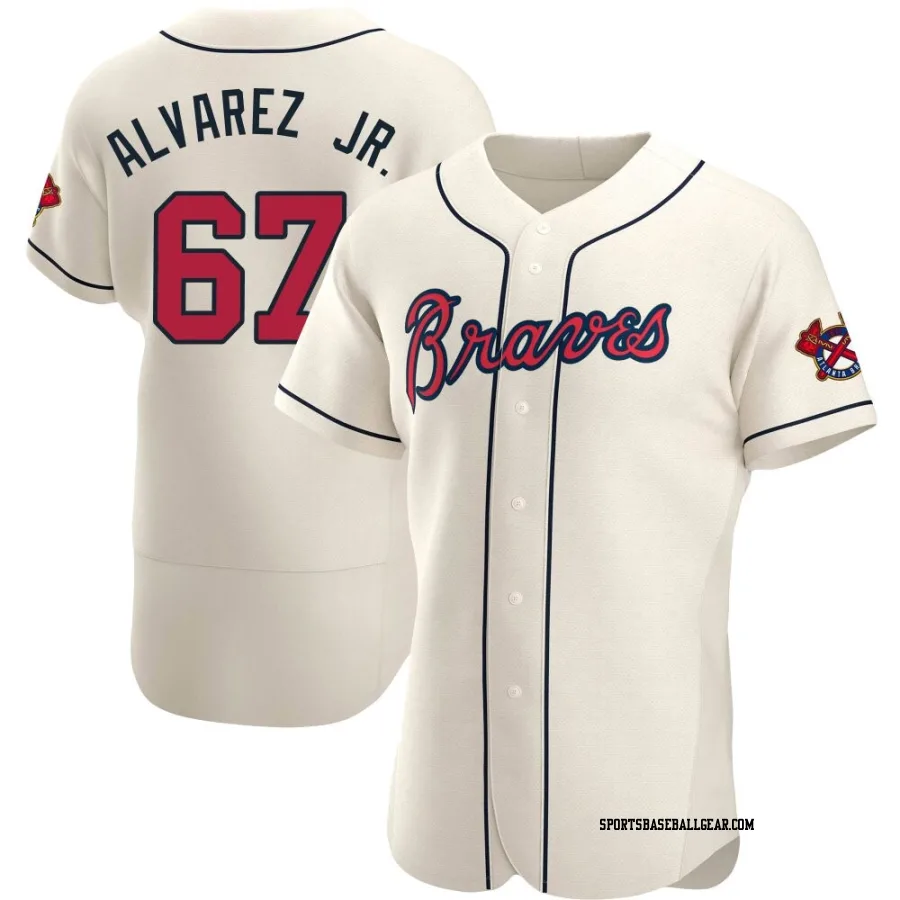 Nacho Alvarez Jr. Men's Atlanta Braves Cream Authentic Alternate Jersey