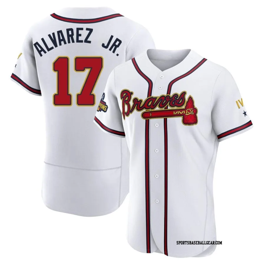 Nacho Alvarez Jr. Men's Atlanta Braves Gold Authentic White 2022 Program Jersey