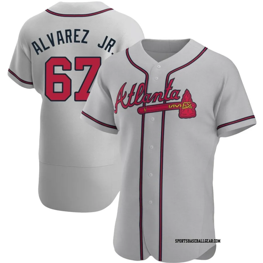 Nacho Alvarez Jr. Men's Atlanta Braves Gray Authentic Road Jersey