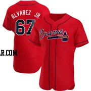 Nacho Alvarez Jr. Men's Atlanta Braves Red Authentic Alternate Jersey