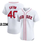 Nate Eaton Men's Boston Red Sox White Elite Home Patch Jersey