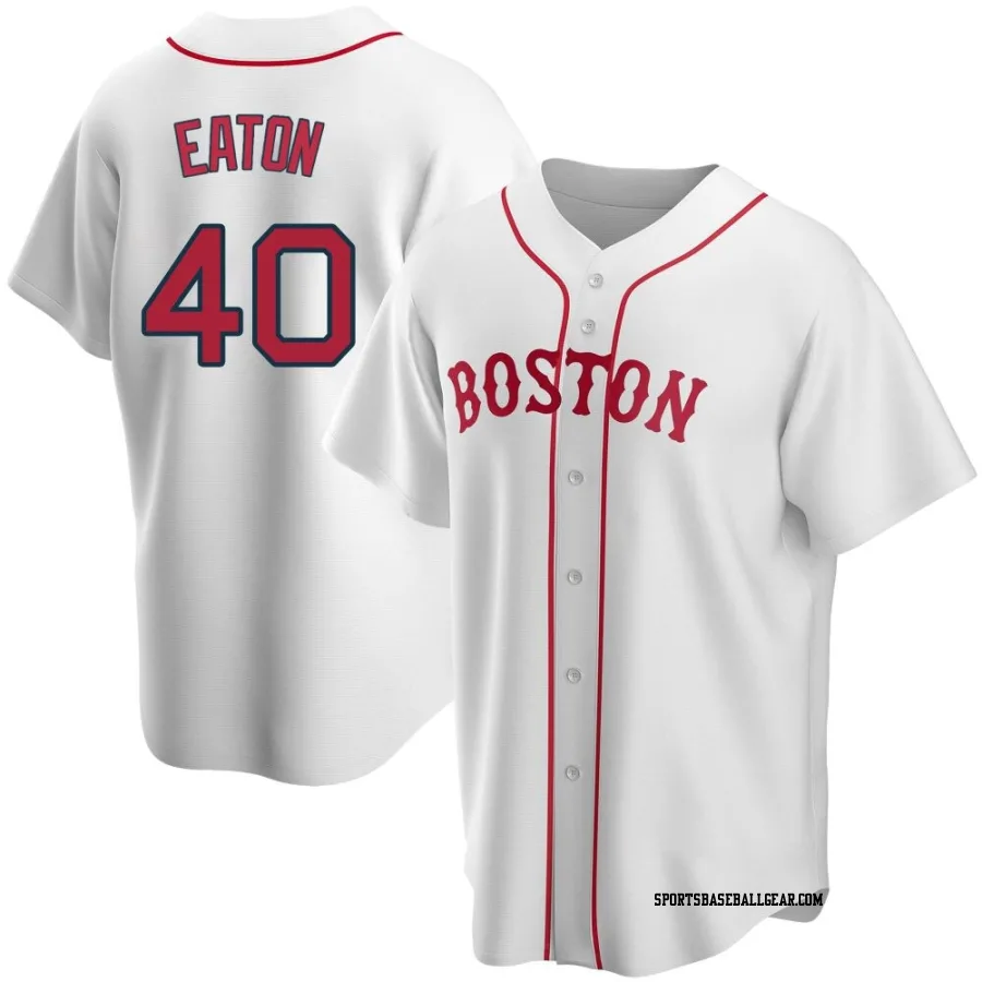 Nate Eaton Men's Boston Red Sox White Replica Alternate Jersey