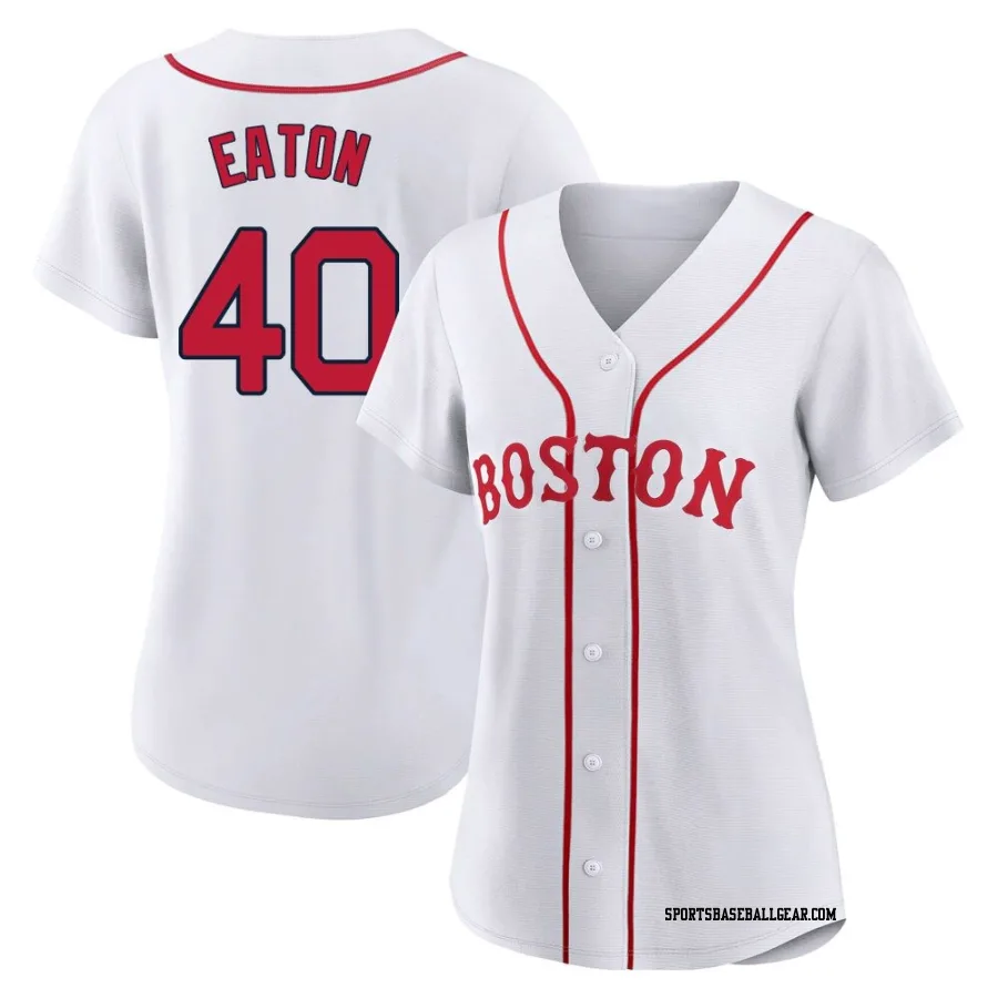 Nate Eaton Women's Boston Red Sox White Replica 2021 Patriots' Day Jersey