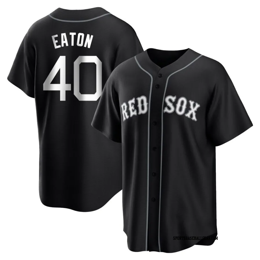 Nate Eaton Youth Boston Red Sox Black/White Replica Jersey