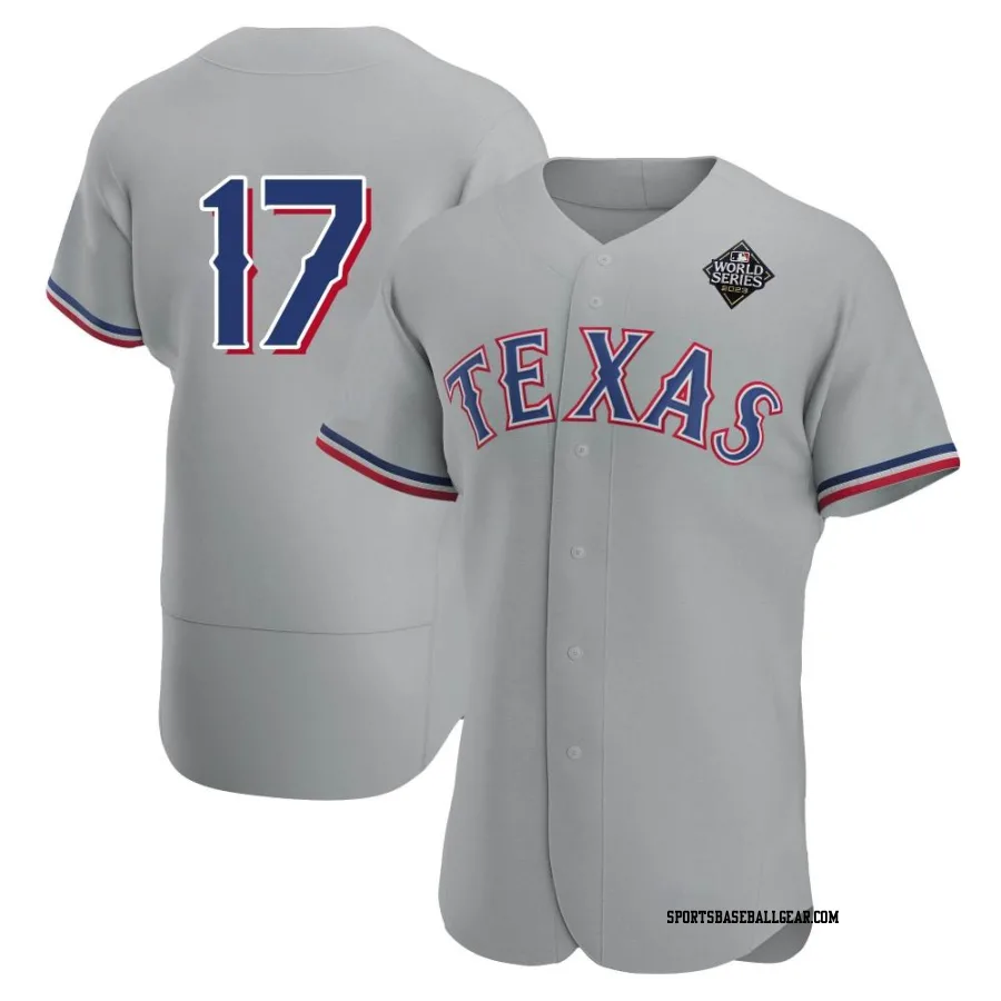 Nathan Eovaldi Men's Texas Rangers Gray Authentic Road 2023 World Series Jersey