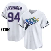 Nathan Lavender Men's Tampa Bay Rays White Limited Throwback Cooperstown Jersey