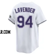 Nathan Lavender Men's Tampa Bay Rays White Limited Throwback Cooperstown Jersey