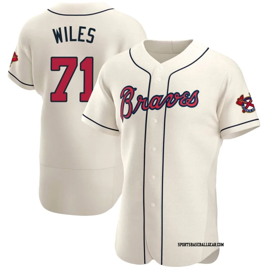 Nathan Wiles Men's Atlanta Braves Cream Authentic Alternate Jersey