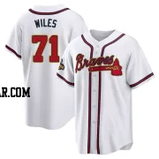 Nathan Wiles Men's Atlanta Braves Gold Replica White 2022 Program Jersey