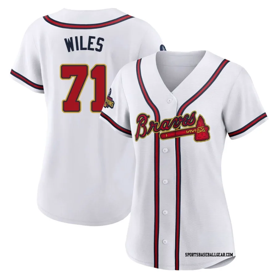 Nathan Wiles Women's Atlanta Braves Gold Replica White 2022 Program Jersey