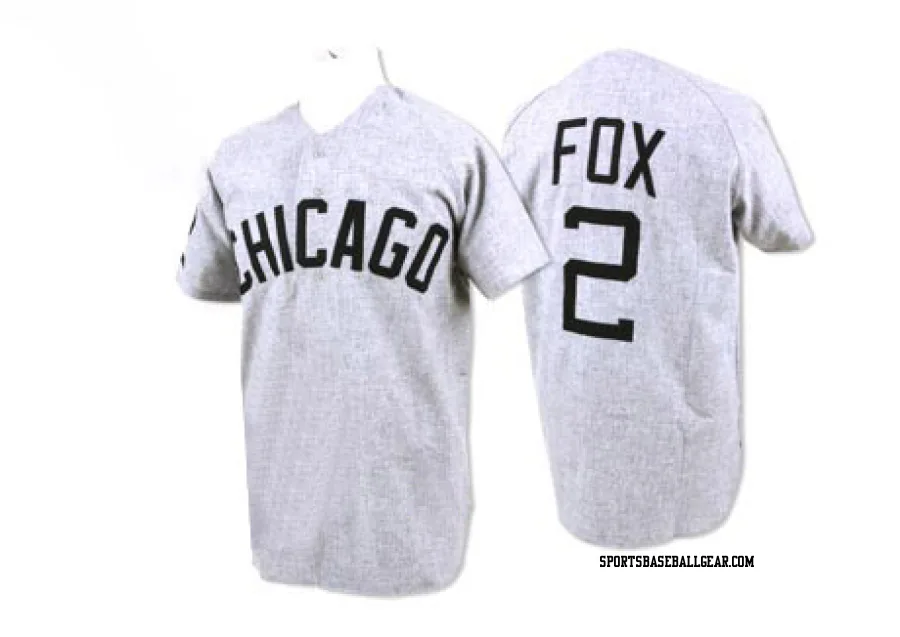 Nellie Fox Men's Chicago White Sox Grey Authentic 1960 Throwback Jersey