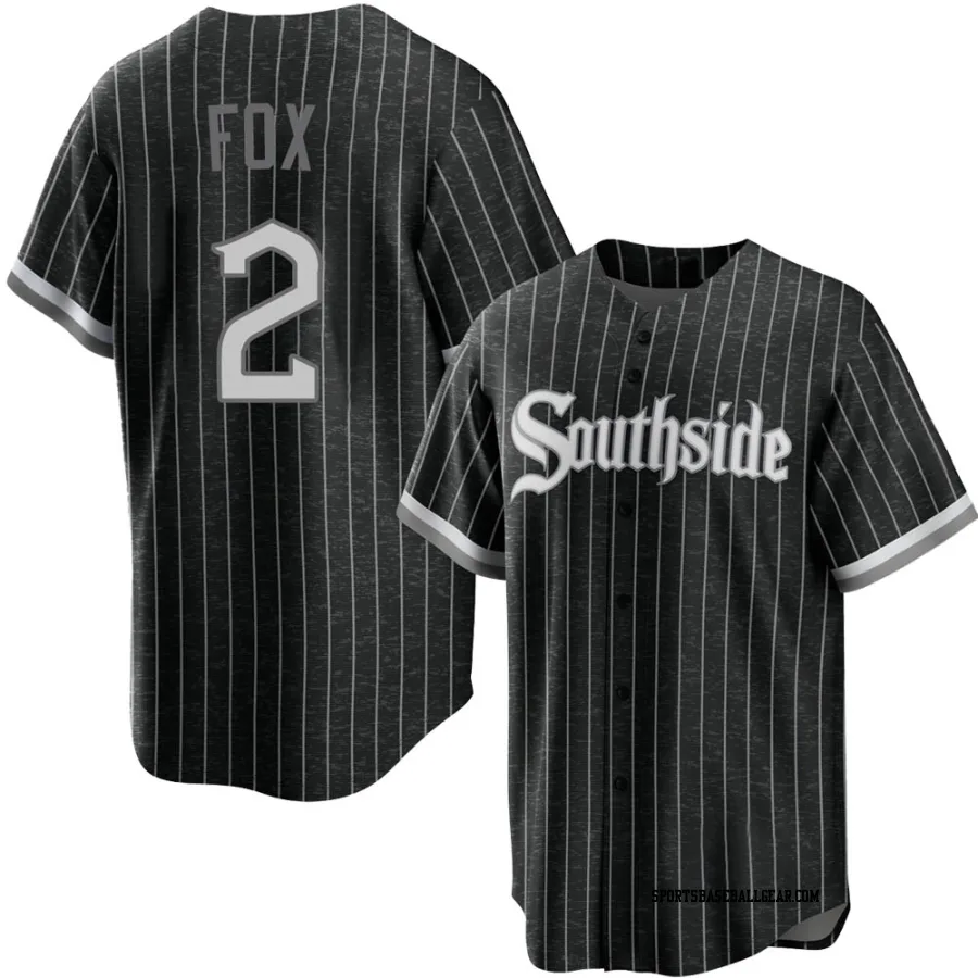 Nellie Fox Youth Chicago White Sox Black Replica 2021 City Connect Jersey