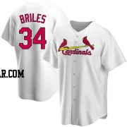Nelson Briles Men's St. Louis Cardinals White Replica Home Jersey