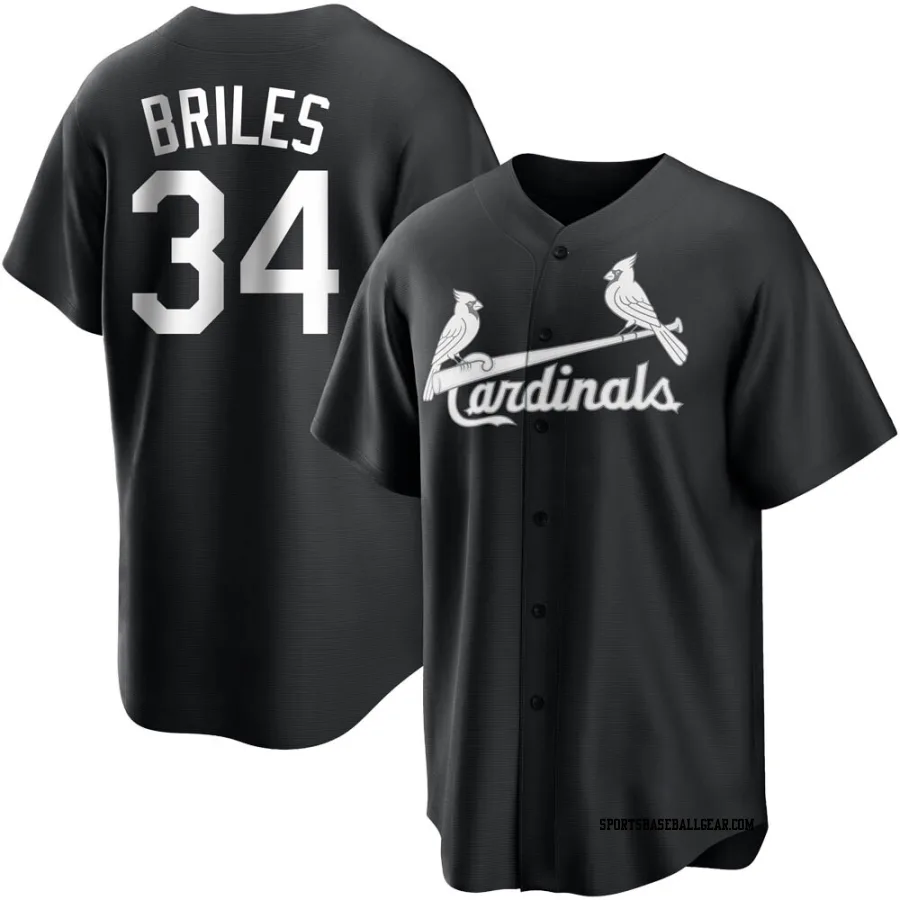 Nelson Briles Youth St. Louis Cardinals Black/White Replica Jersey