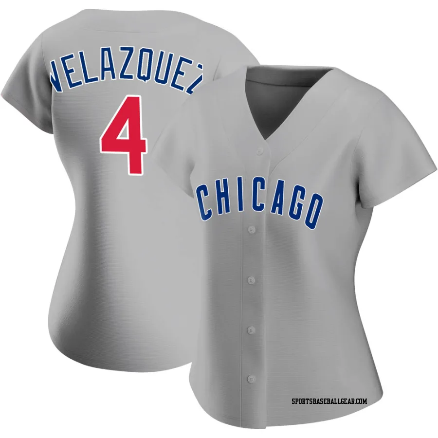 Nelson Velazquez Women's Chicago Cubs Gray Authentic Road Jersey