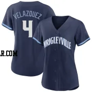 Nelson Velazquez Women's Chicago Cubs Navy Authentic 2021 City Connect Jersey