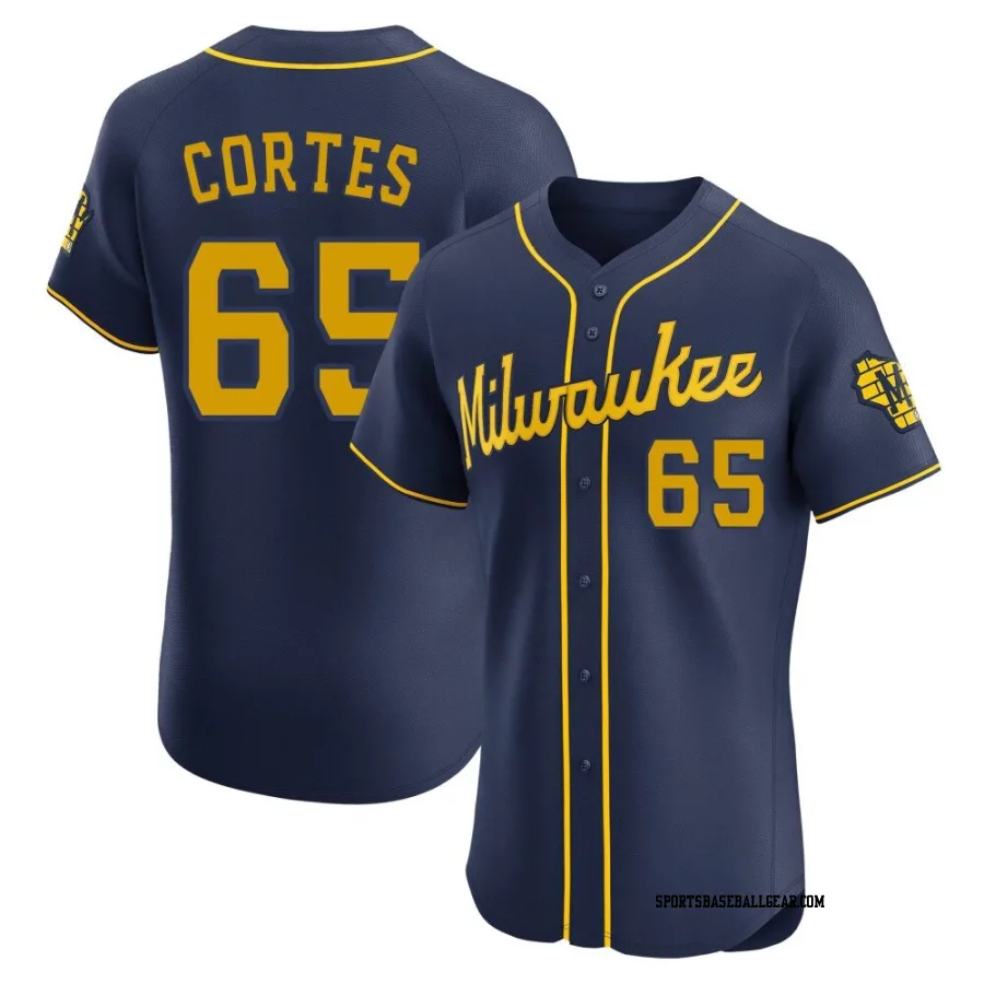 Nestor Cortes Men's Milwaukee Brewers Navy Elite Alternate Jersey