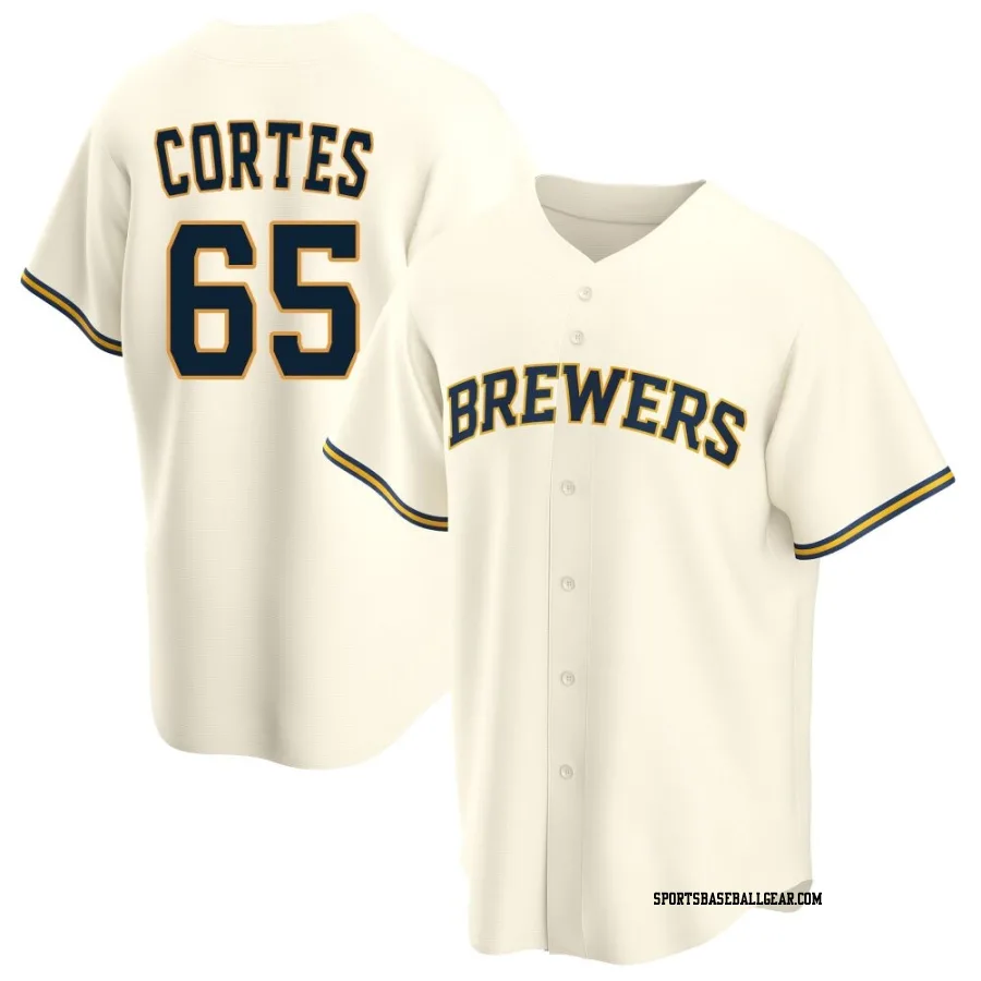 Nestor Cortes Youth Milwaukee Brewers Cream Replica Home Jersey