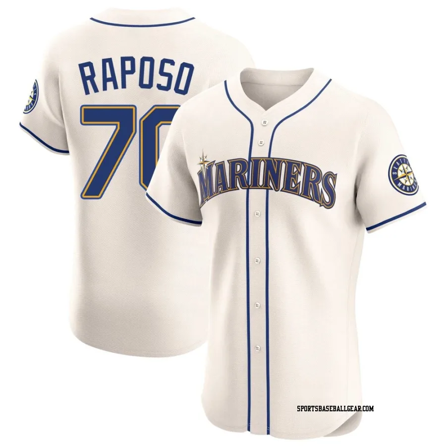 Nicholas Raposo Men's Seattle Mariners Cream Elite Alternate Jersey