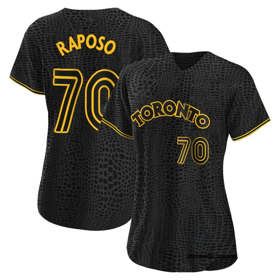 Nicholas Raposo Women's Toronto Blue Jays Black Authentic Snake Skin City Jersey