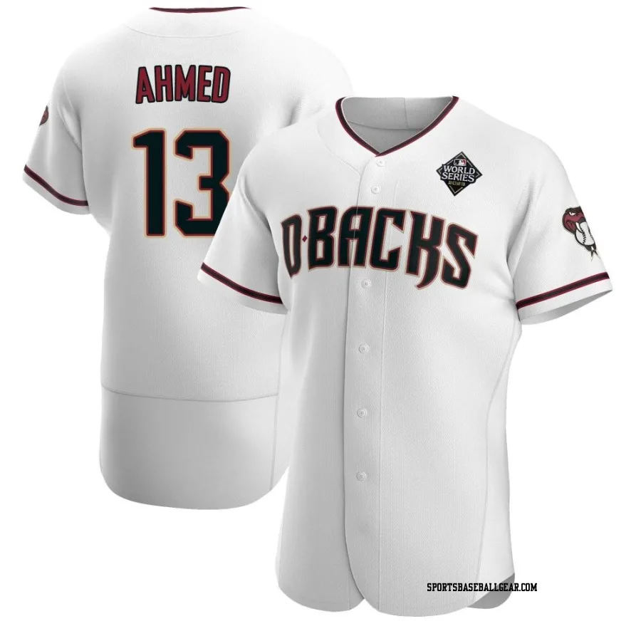 Nick Ahmed Men's Arizona Diamondbacks White Authentic Crimson Home 2023 World Series Jersey