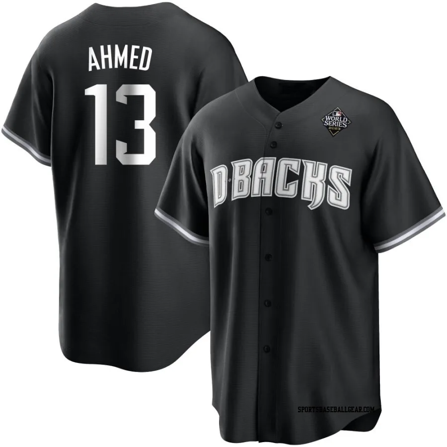 Nick Ahmed Men's Arizona Diamondbacks White Replica Black 2023 World Series Jersey