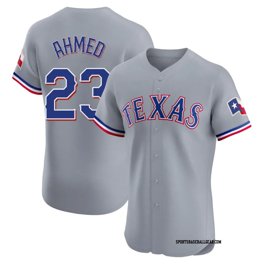 Nick Ahmed Men's Texas Rangers Gray Elite Road Jersey