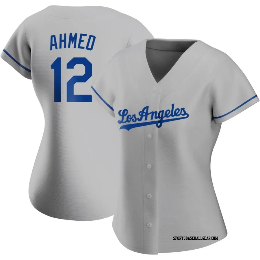 Nick Ahmed Women's Los Angeles Dodgers Gray Authentic Road Jersey