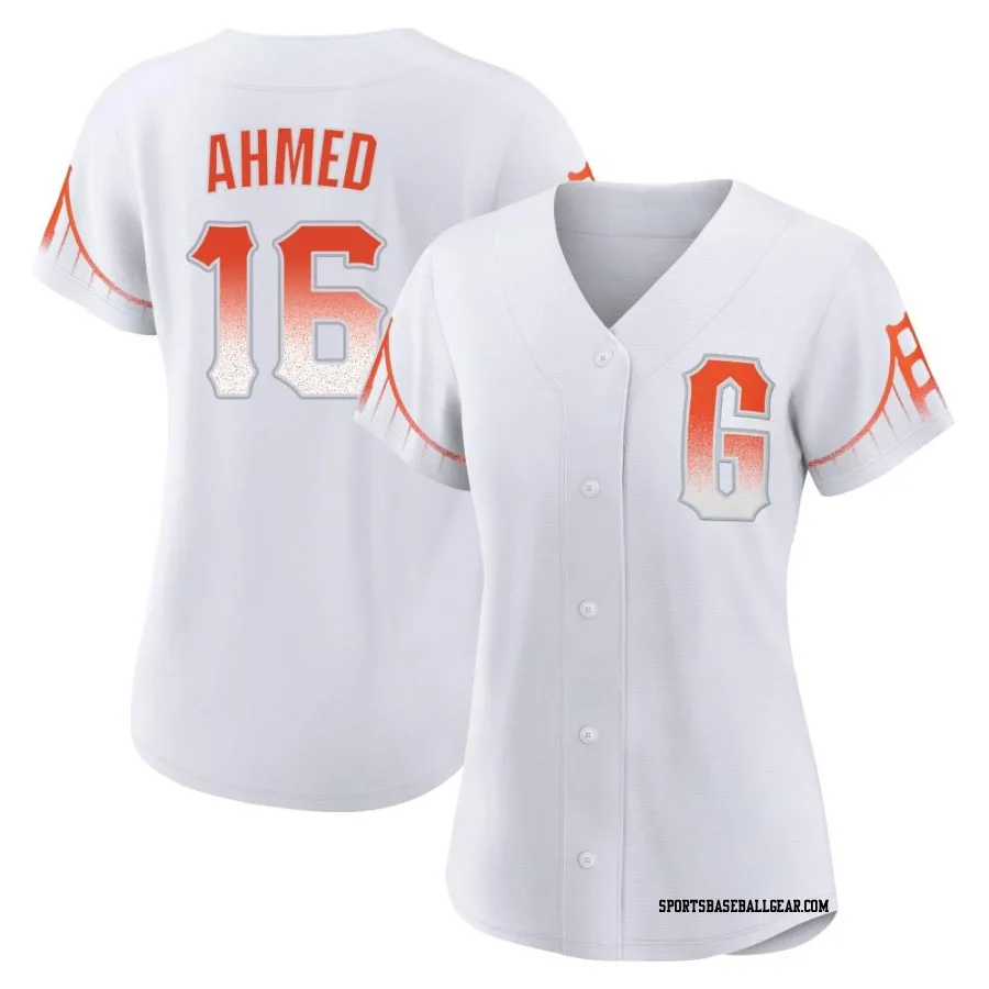 Nick Ahmed Women's San Francisco Giants White Authentic 2021 City Connect Jersey