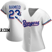 Nick Ahmed Women's Texas Rangers White Authentic Home 2023 World Series Champions Jersey