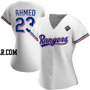 Nick Ahmed Women's Texas Rangers White Authentic Home 2023 World Series Jersey