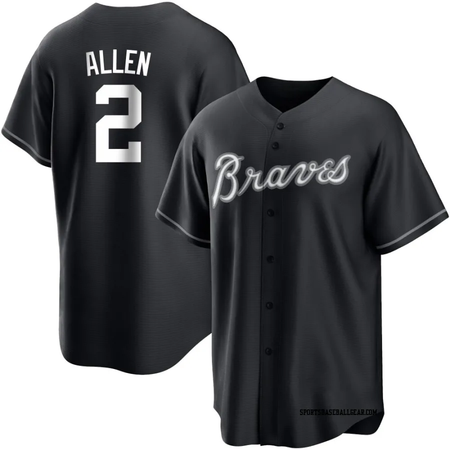 Nick Allen Men's Atlanta Braves Black/White Replica Jersey