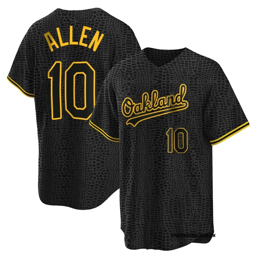 Nick Allen Men's Oakland Athletics Black Replica Snake Skin City Jersey