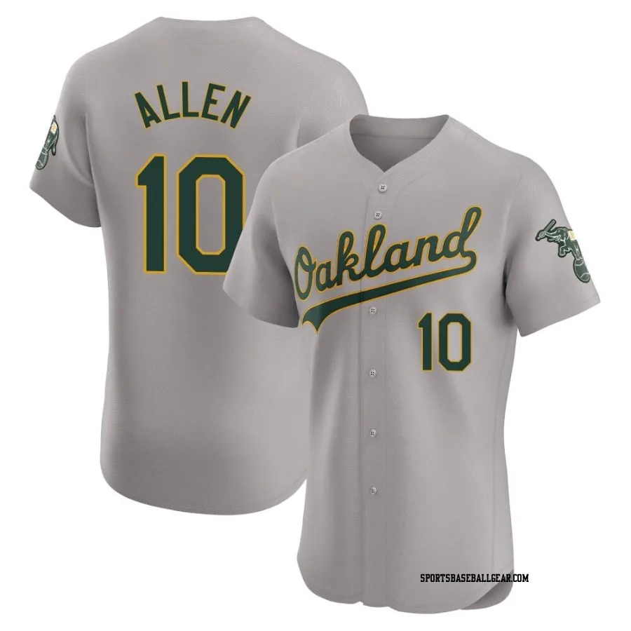Nick Allen Men's Oakland Athletics Gray Elite Road Jersey