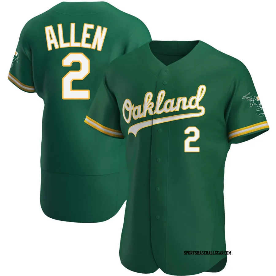 Nick Allen Men's Oakland Athletics Green Authentic Kelly Alternate Jersey