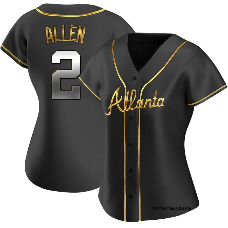 Nick Allen Women's Atlanta Braves Black Golden Replica Alternate Jersey