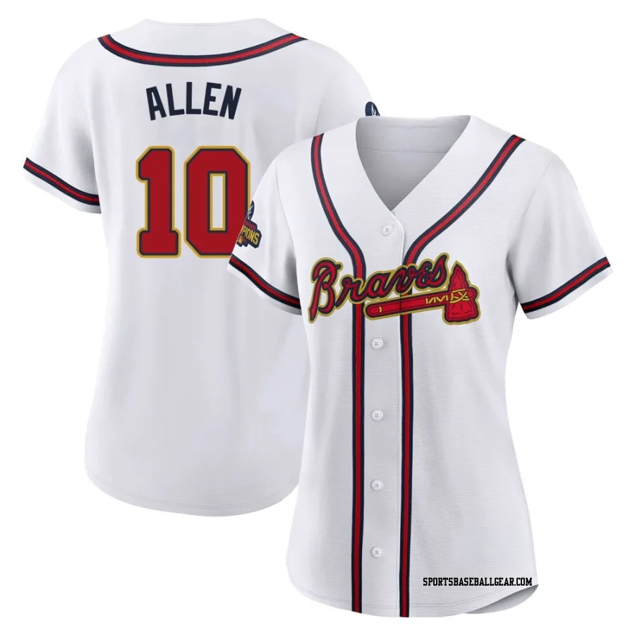 Nick Allen Women's Atlanta Braves Gold Authentic White 2022 Program Jersey