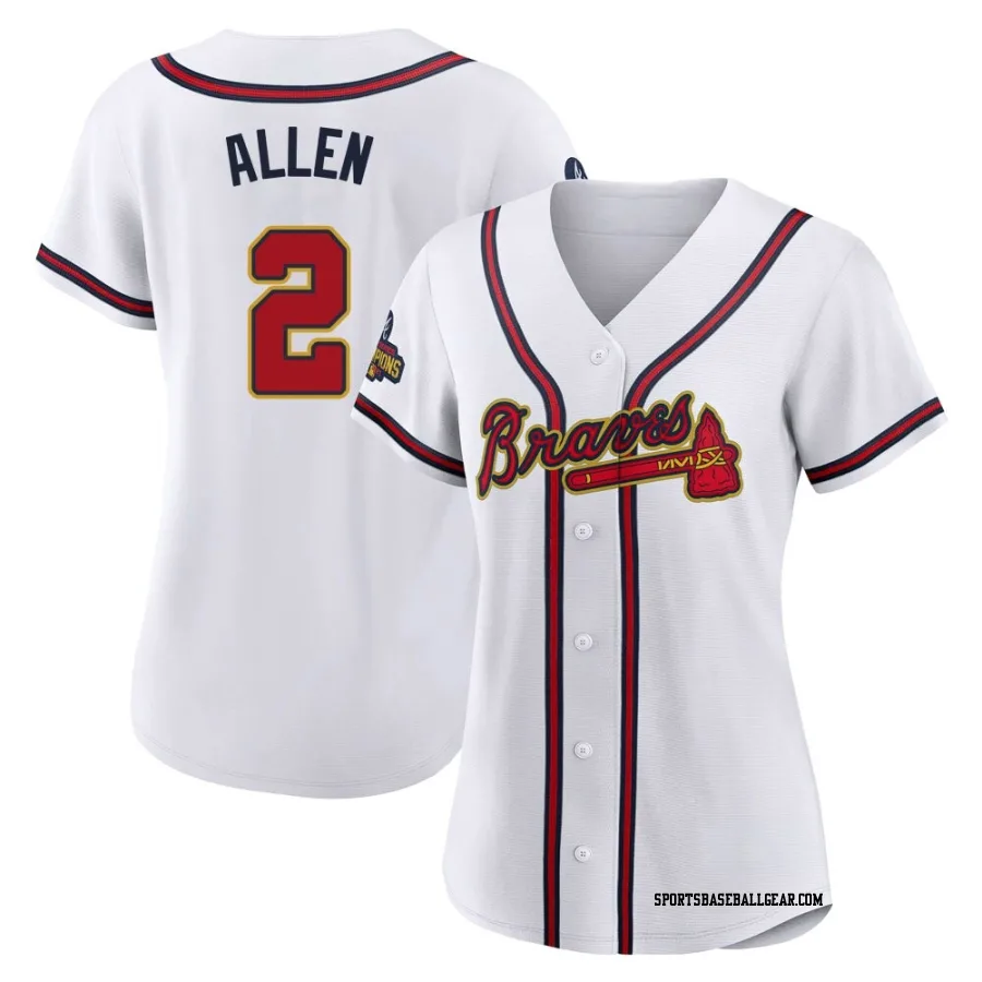 Nick Allen Women's Atlanta Braves Gold Authentic White 2022 Program Jersey
