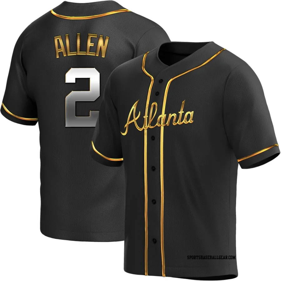 Nick Allen Youth Atlanta Braves Black Golden Replica Alternate Jersey