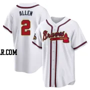 Nick Allen Youth Atlanta Braves Gold Replica White 2022 Program Jersey