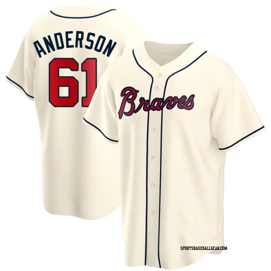 Nick Anderson Men's Atlanta Braves Cream Replica Alternate Jersey