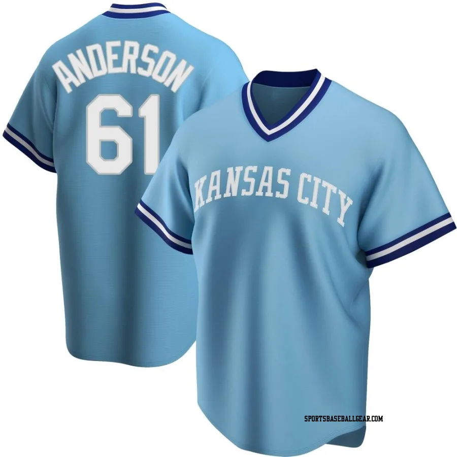 Nick Anderson Youth Kansas City Royals Light Blue Replica Road Cooperstown Collection Jersey
