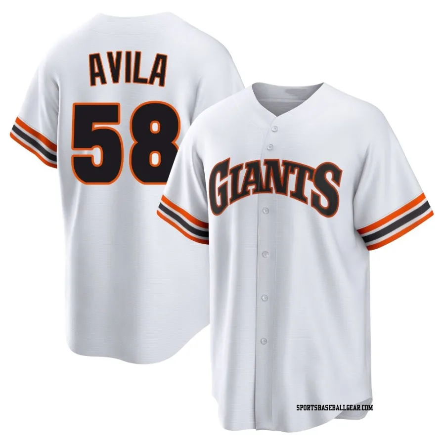 Nick Avila Youth San Francisco Giants White Limited Throwback Cooperstown Collection Jersey