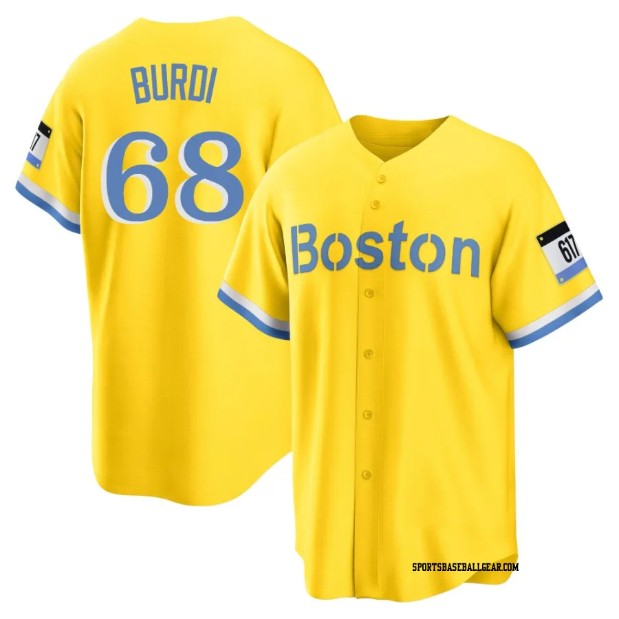 Nick Burdi Youth Boston Red Sox Gold/Light Replica Blue 2021 City Connect Player Jersey