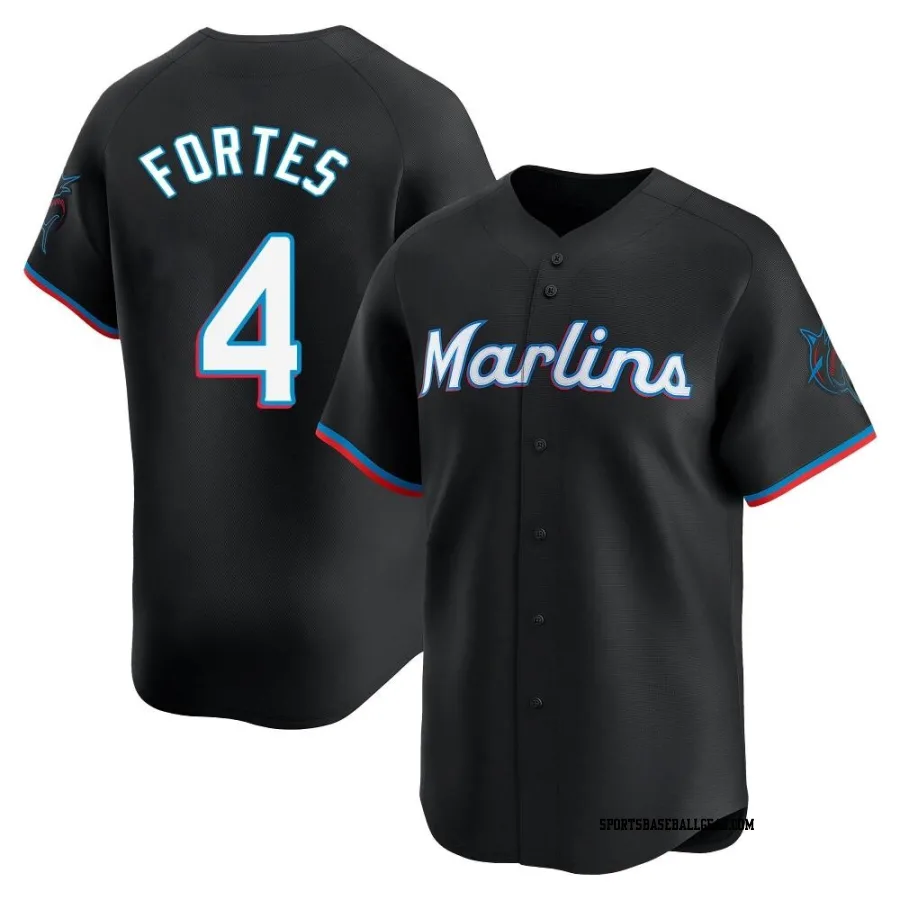 Nick Fortes Men's Miami Marlins Black Limited Alternate Jersey