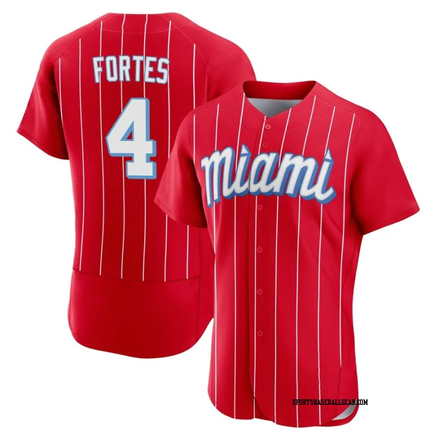 Nick Fortes Men's Miami Marlins Red Authentic 2021 City Connect Jersey
