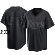 Nick Fortes Men's Tampa Bay Rays Black Replica Pitch Fashion Jersey