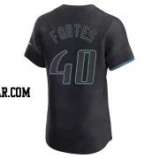 Nick Fortes Men's Tampa Bay Rays Charcoal Elite 2024 City Connect Jersey