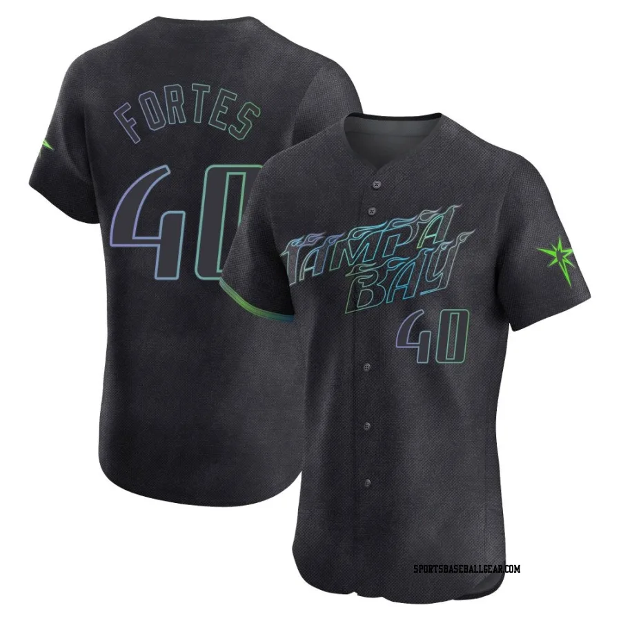 Nick Fortes Men's Tampa Bay Rays Charcoal Elite 2024 City Connect Jersey
