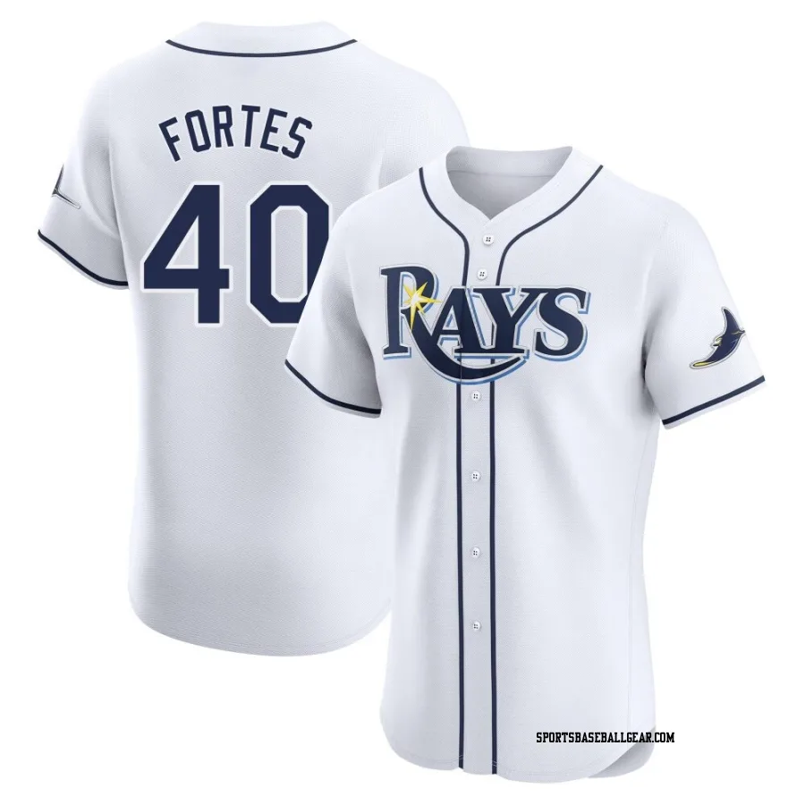 Nick Fortes Men's Tampa Bay Rays White Elite Home Jersey